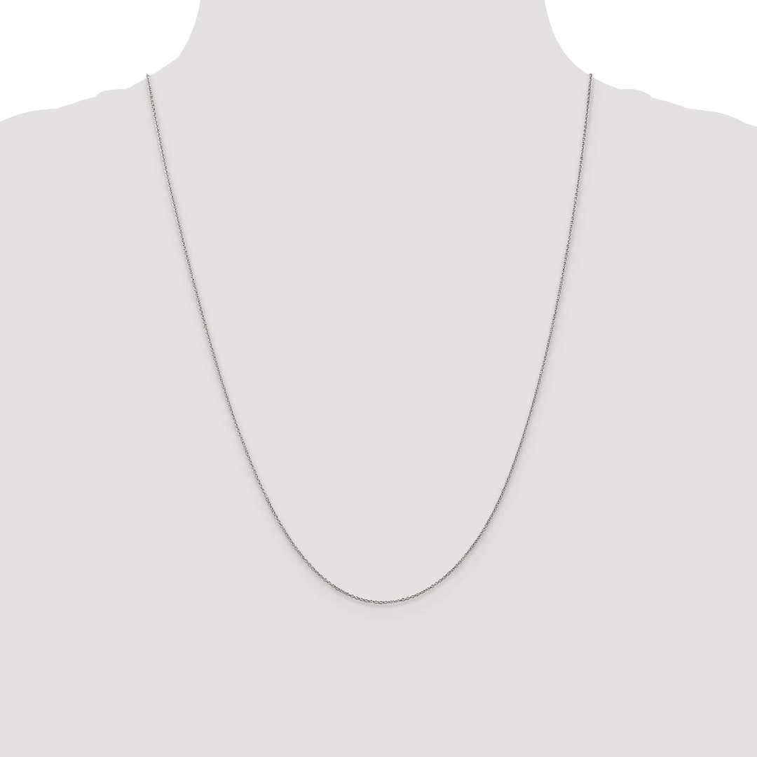 14k White Gold 0.80mm Solid Polish Cable Chain