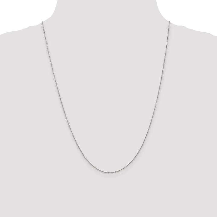 14k White Gold 0.80mm Solid Polish Cable Chain