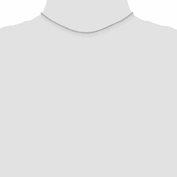 14k White Gold 1.30mm Heavy-Baby Rope Chain