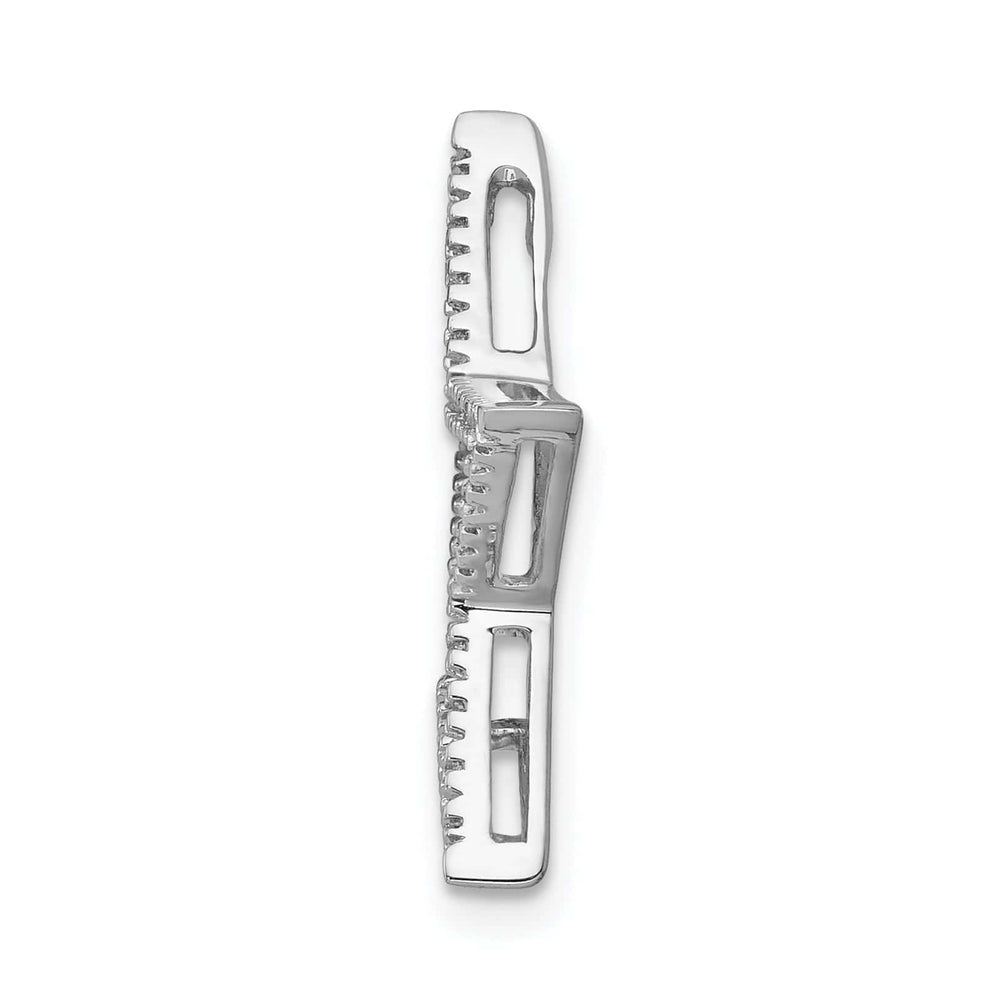 14k White Gold Polished Finish Large Diamond Star Chain Slide will not fit omega chains