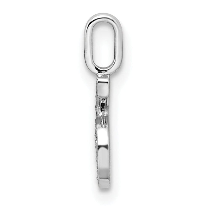 14k White Gold Polished Finish with Diamonds Womens Number 6 Charm Pendant