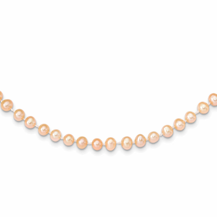 14k Yellow Gold Pink Freshwater Pearl Necklace
