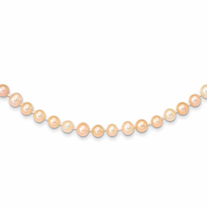 14k Yellow Gold Pink Freshwater Pearl Necklace