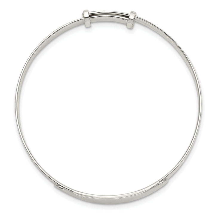 Silver I.D Adjustable Child Bangle Bracelet