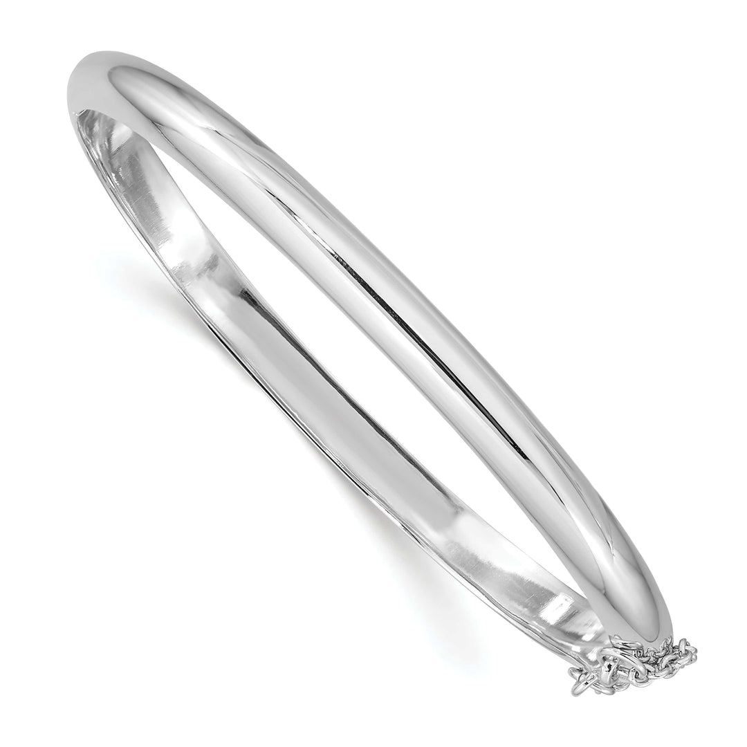 Silver Hollow Chain Hinge Bangle Bracelet
