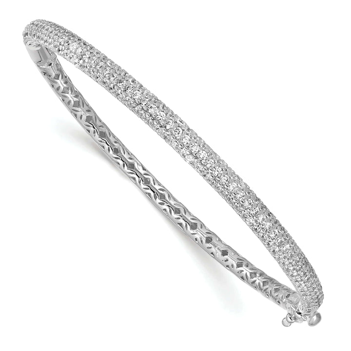 Sterling Silver Pave 175 Stone CZ Bangle