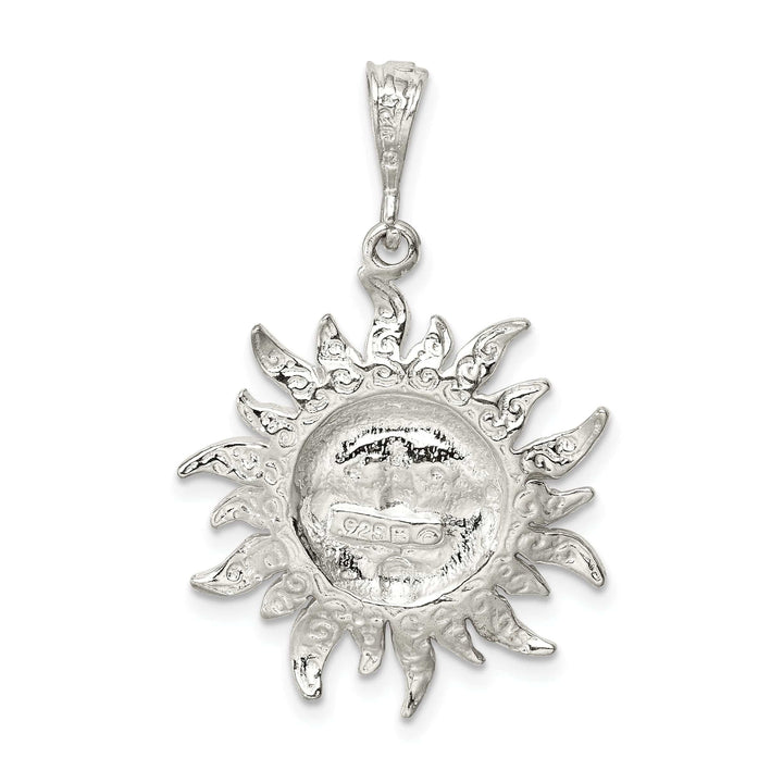 Silver Polished Finish Sun Charm Pendant
