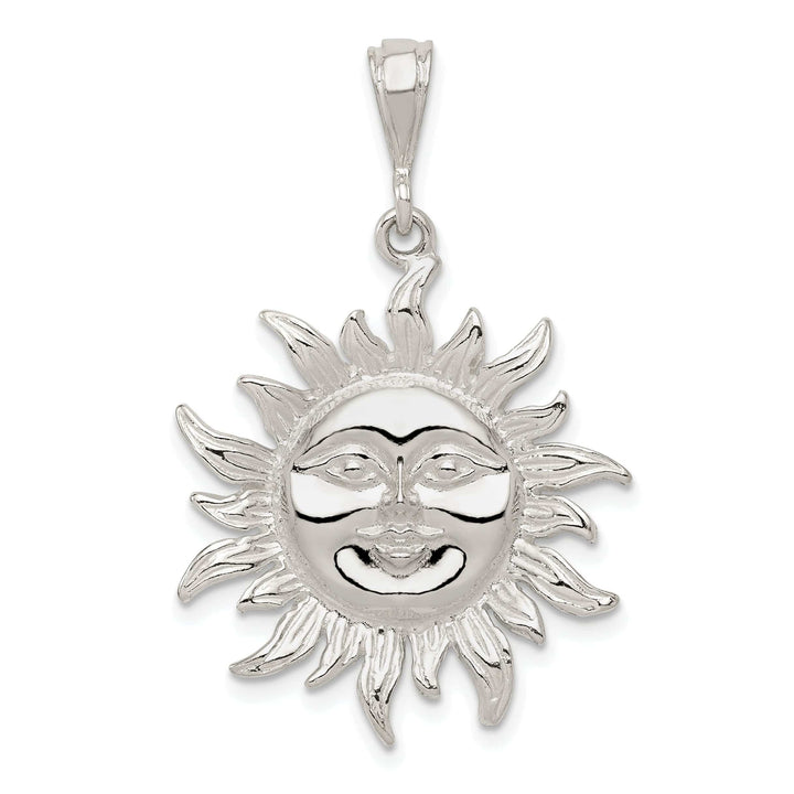 Silver Polished Finish Sun Charm Pendant