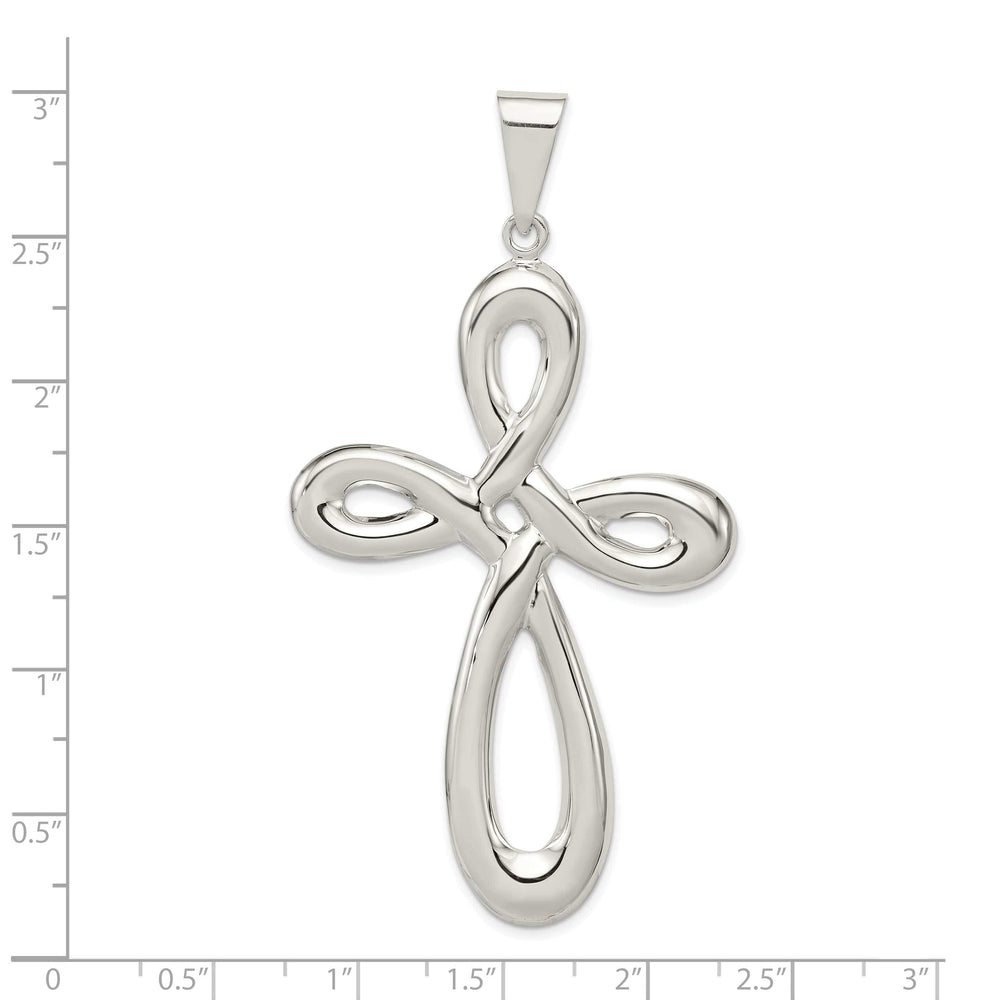 Sterling Silver Polished Finish Cross Pendant