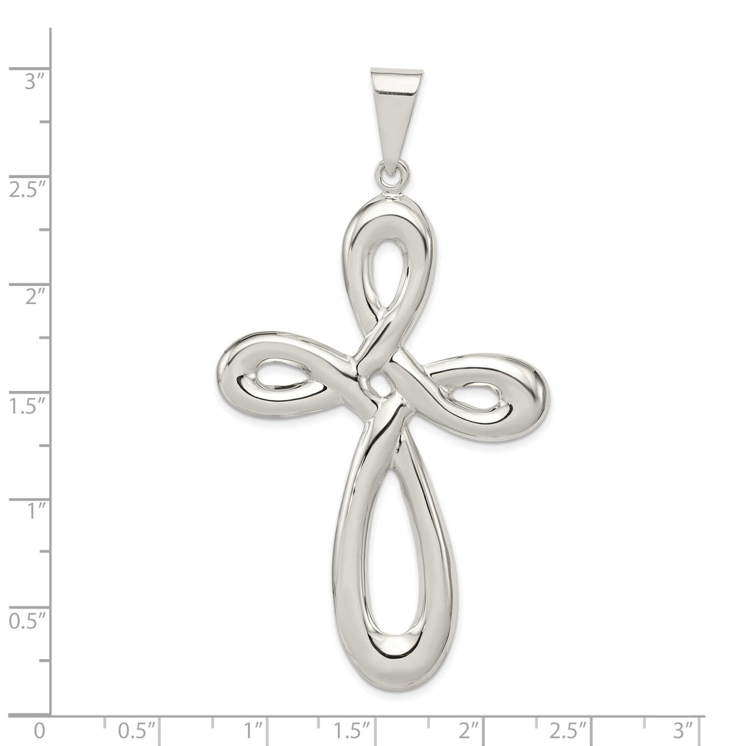 Sterling Silver Polished Finish Cross Pendant