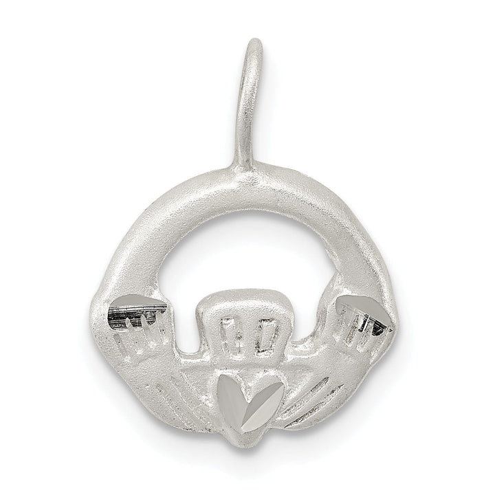 Sterling Silver Satin Finish Claddagh Charm