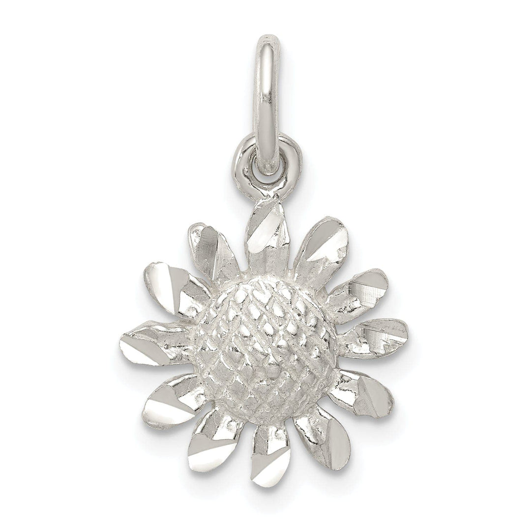 Sterling Silver Polished Finish Floral Charm