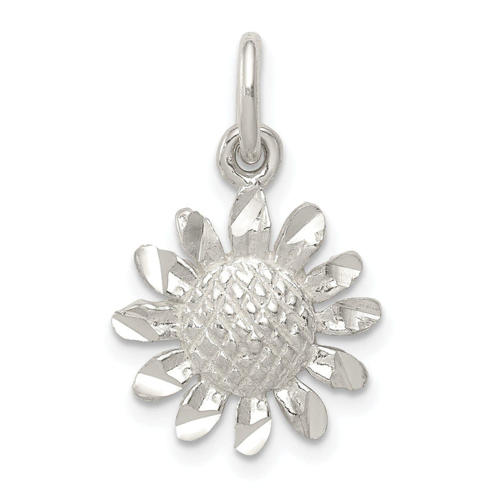 Sterling Silver Polished Finish Floral Charm