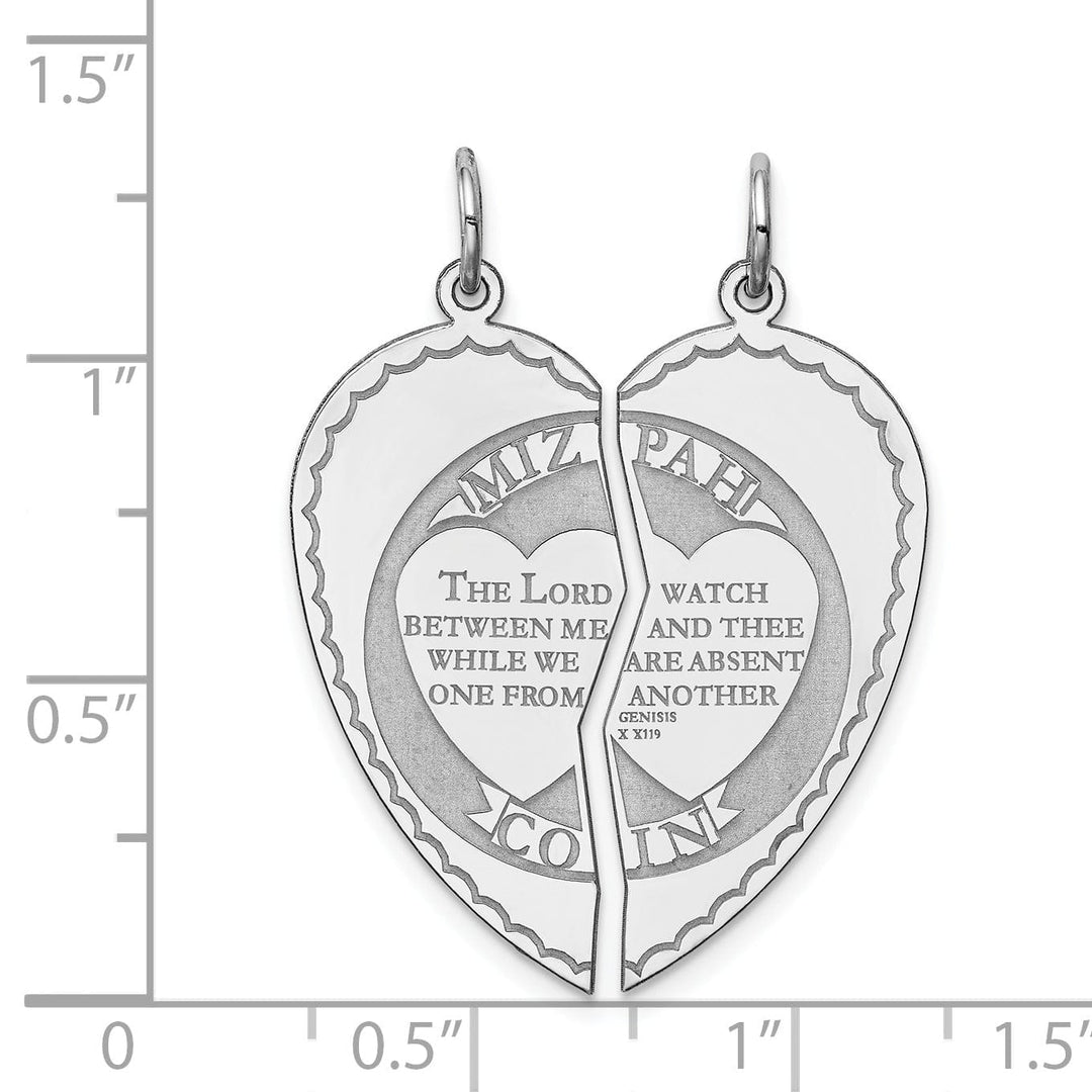 925 Sterling Silver Break-apart Mizpah Charm Pendant