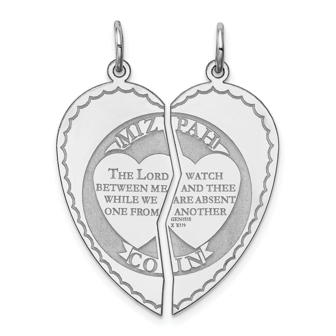 925 Sterling Silver Break-apart Mizpah Charm Pendant