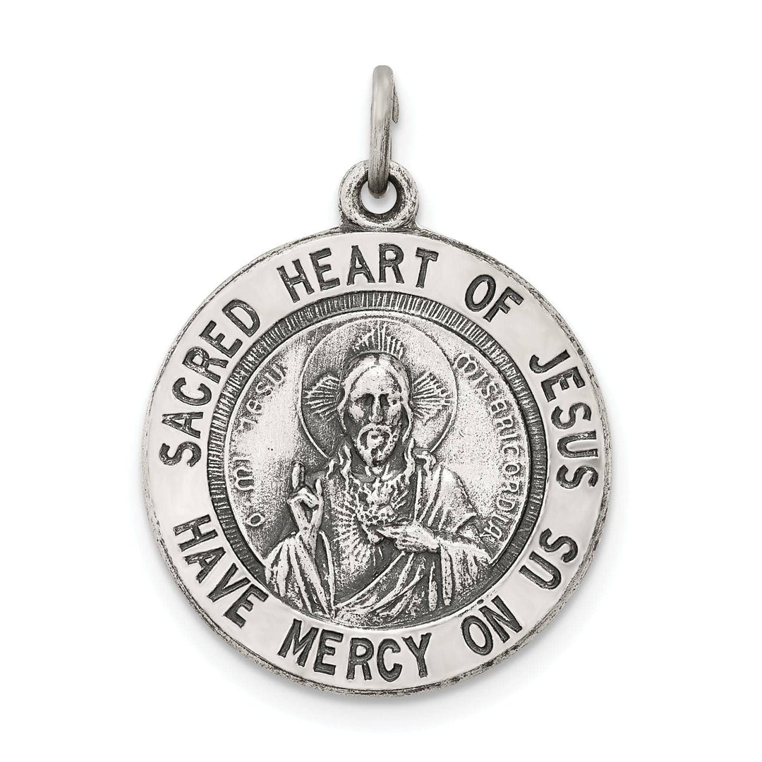 Sterling Silver Sacred Heart of Jesus Medal