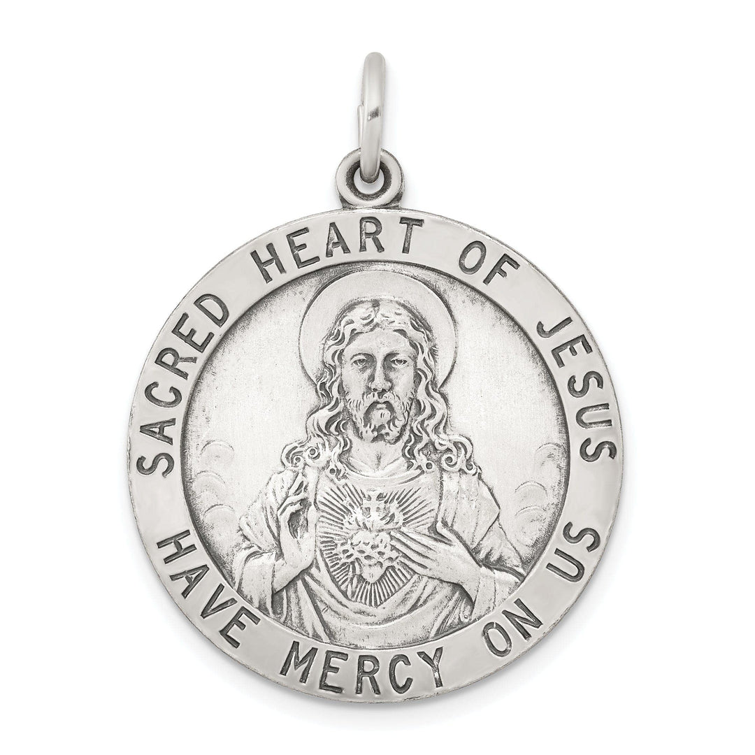 Sterling Silver Sacred Heart of Jesus Medal