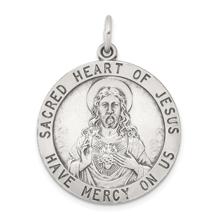 Sterling Silver Sacred Heart of Jesus Medal