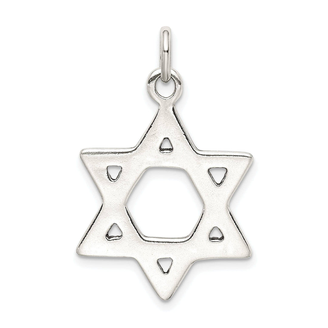 Silver Antiqued Star of David Charm Pendant