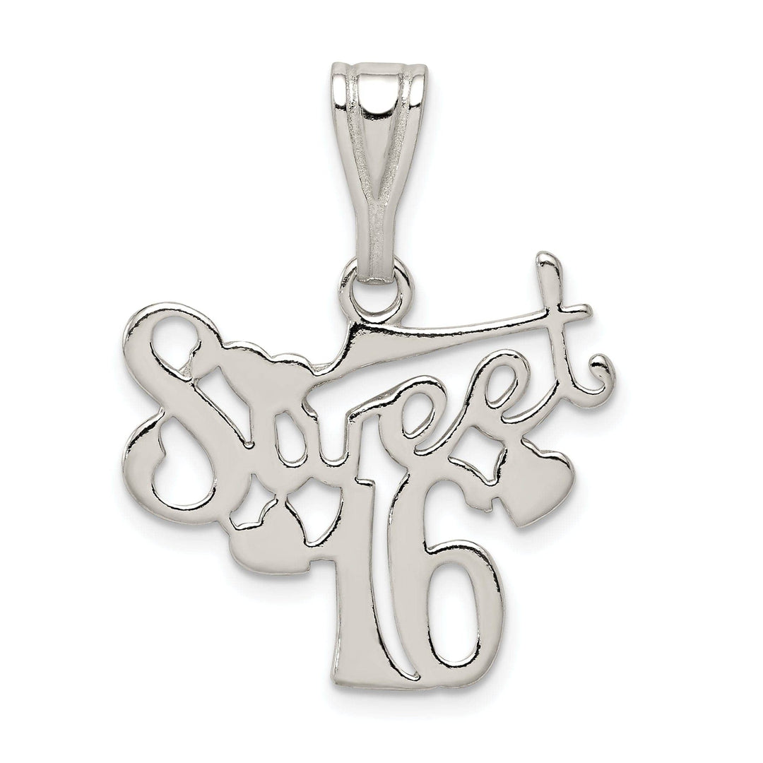 Sterling Silver Polished Sweet Sixteen Charm