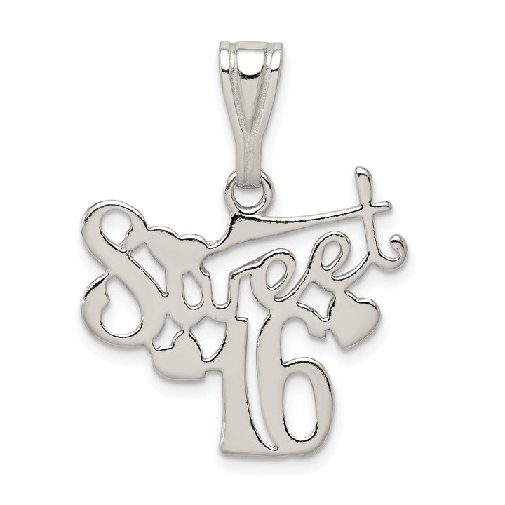 Sterling Silver Polished Sweet Sixteen Charm