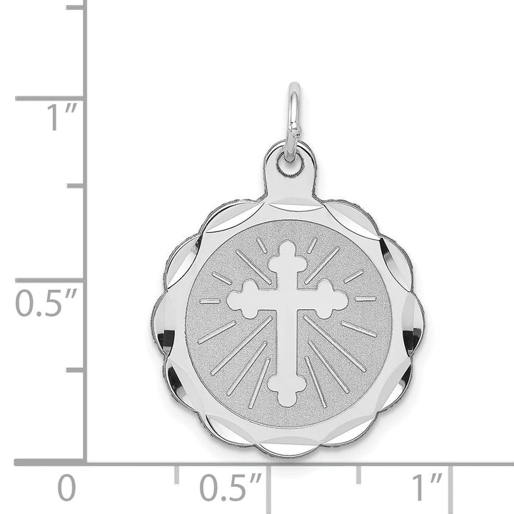Sterling Silver Cross Disc Charm