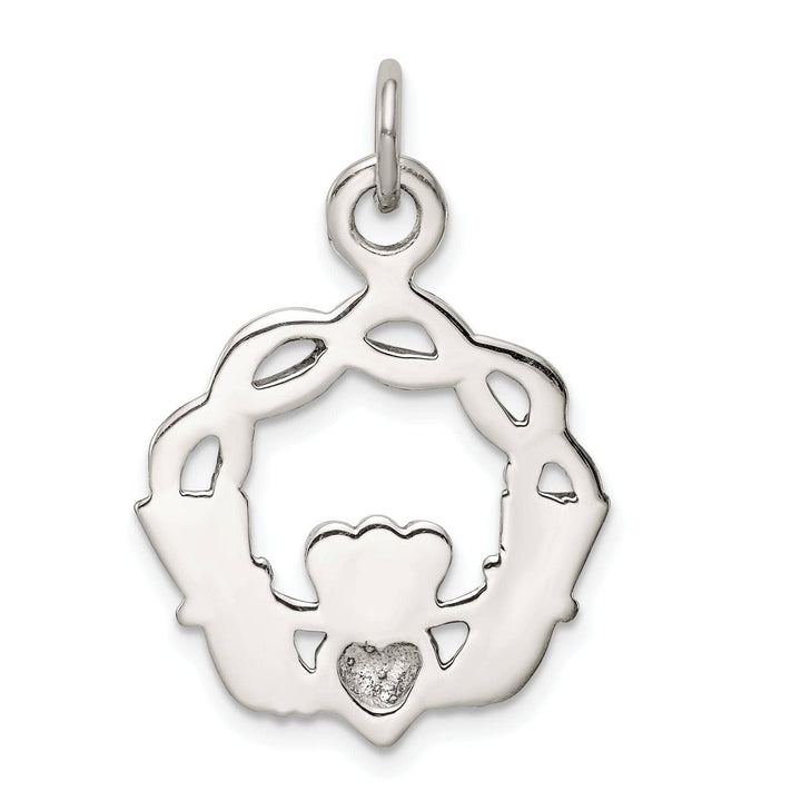 Silver Polished Antiqued Finish Claddagh Charm