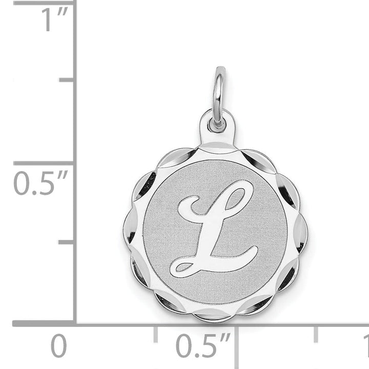 Sterling Silver Brocaded Initial L Charm
