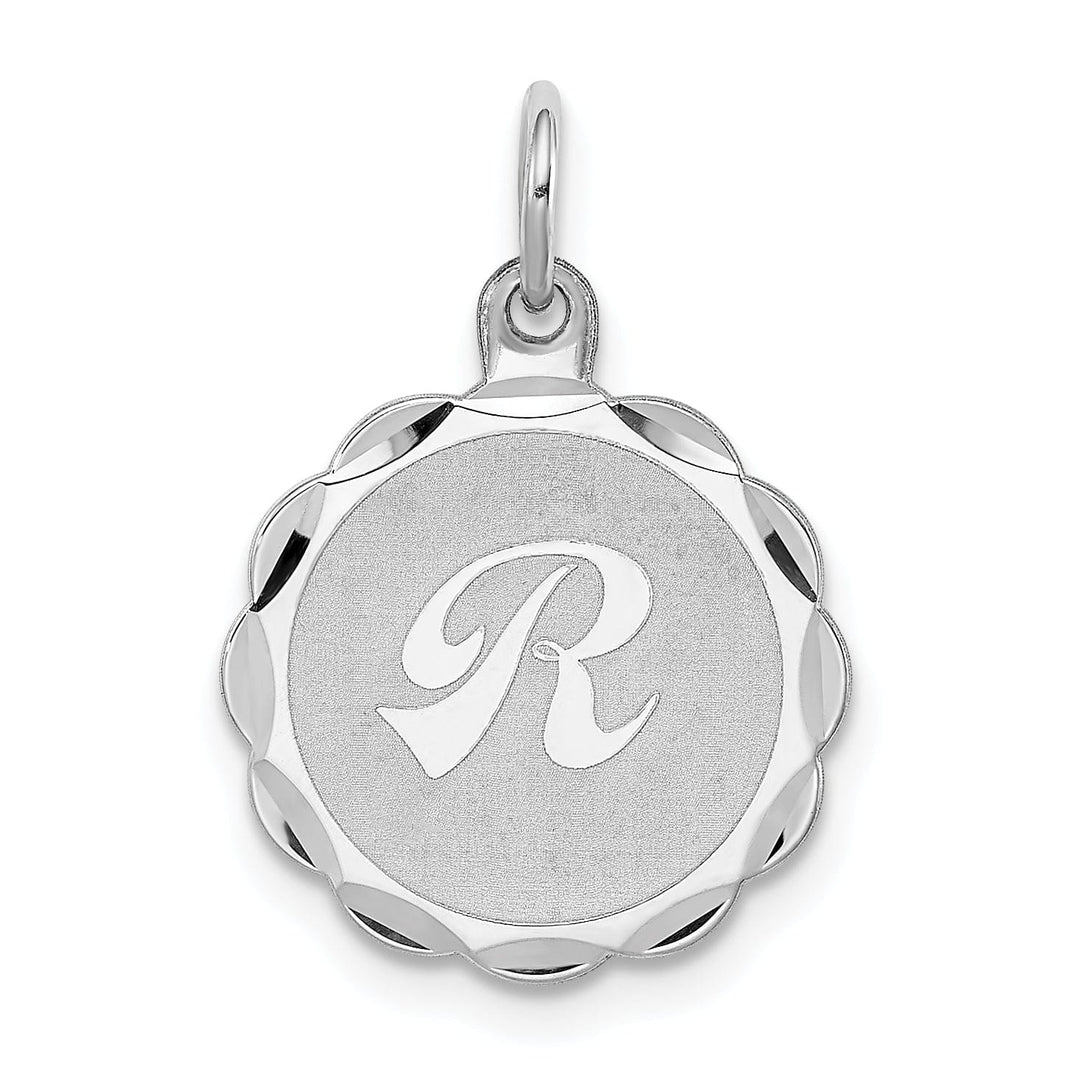 Sterling Silver Brocaded Initial R Charm