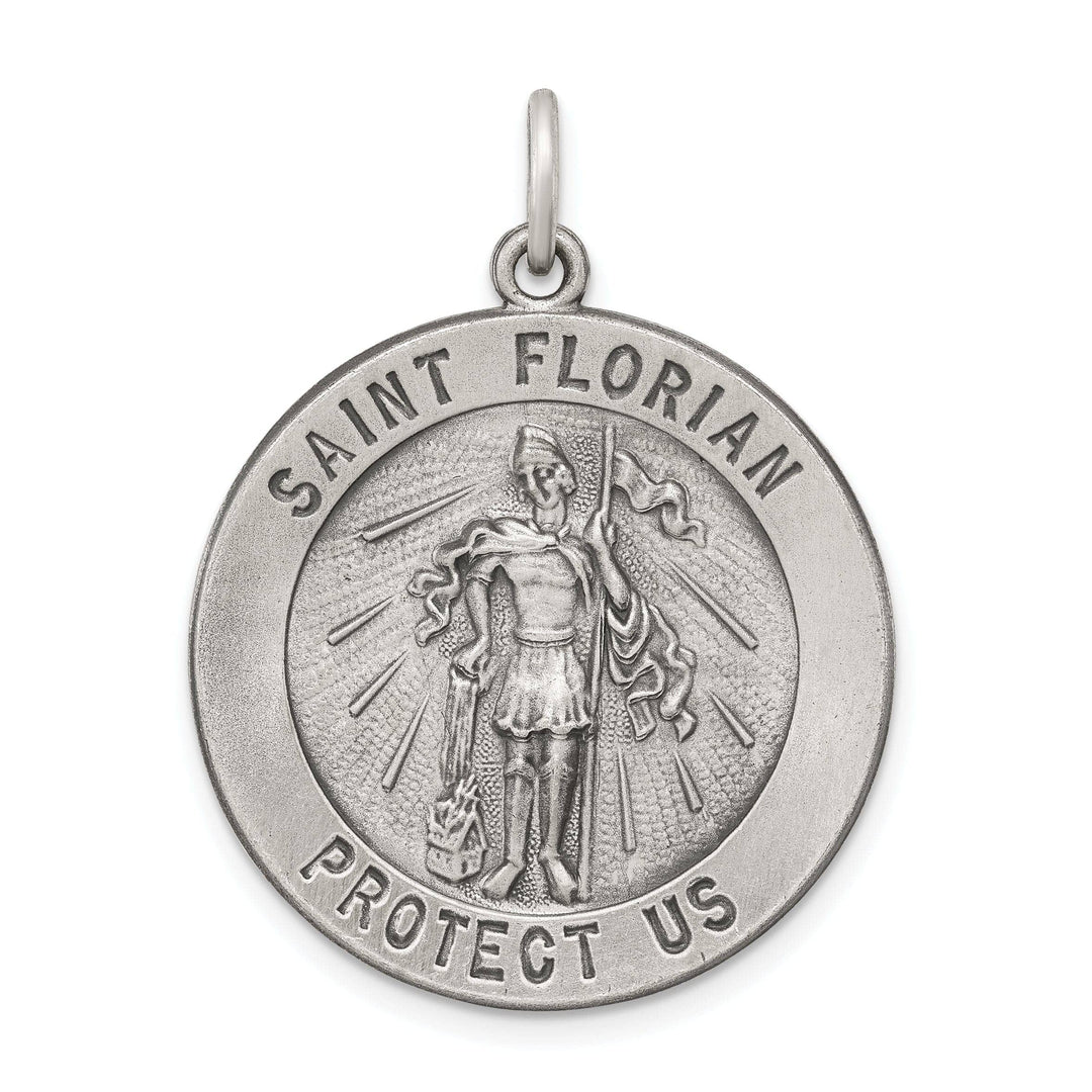 Sterling Silver Antiqued Saint Florian Medal