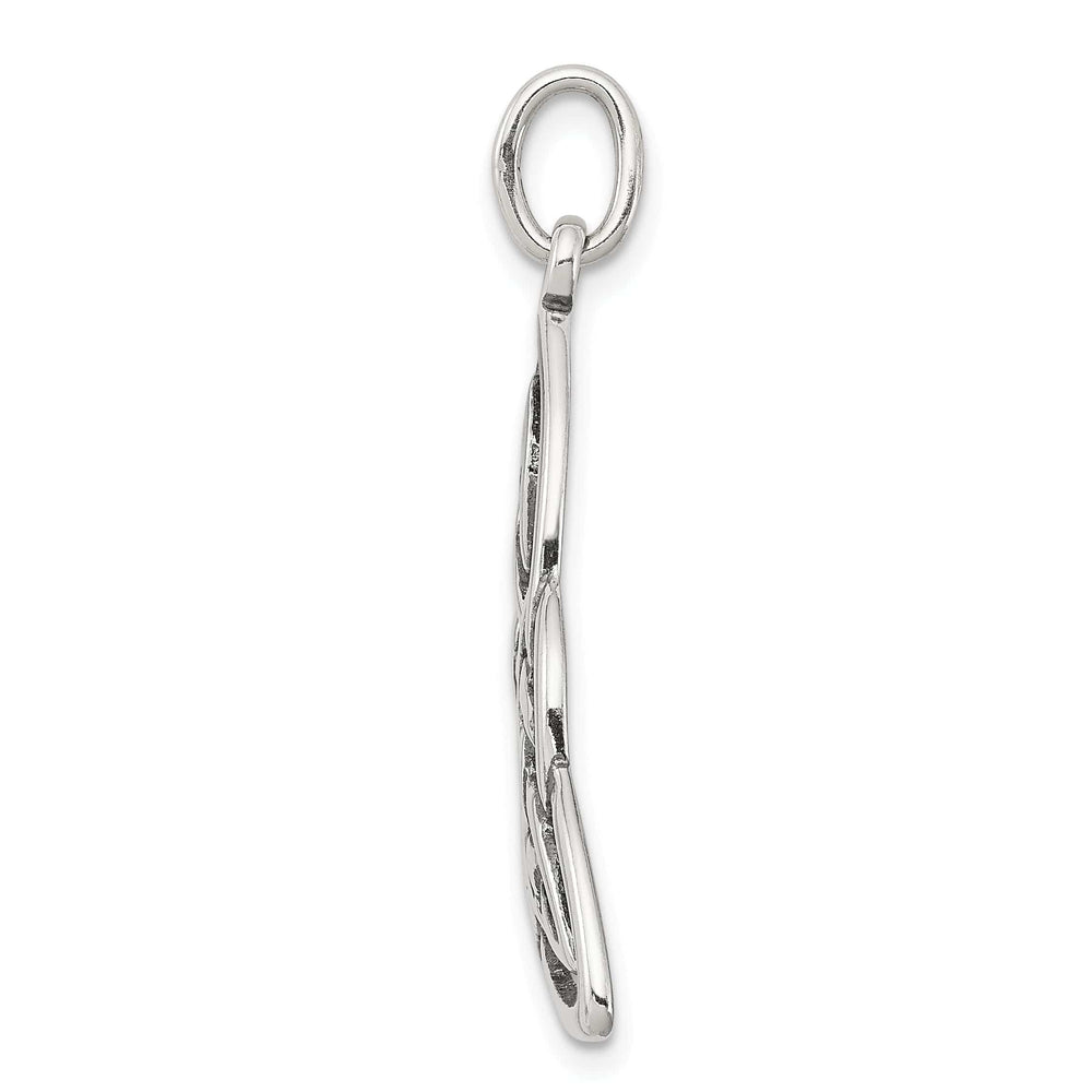 Silver Polished Antiqued Finish Celtic Charm