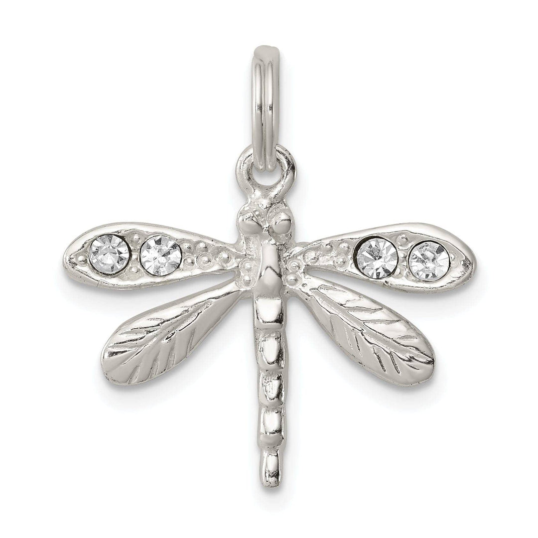 Silver Preciosa Crystal Dragonfly Charm