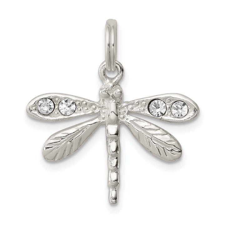 Silver Preciosa Crystal Dragonfly Charm