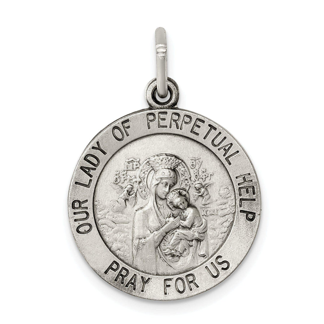 Sterling Silver Antiqued Our Lady of Perpetual Hel