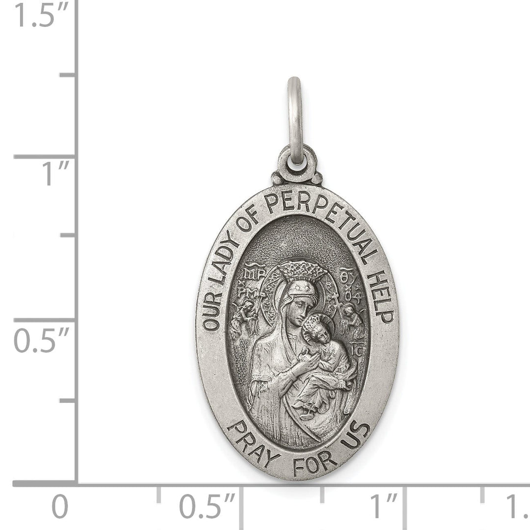 Sterling Silver Antiqued Our Lady of Perpetual Hel