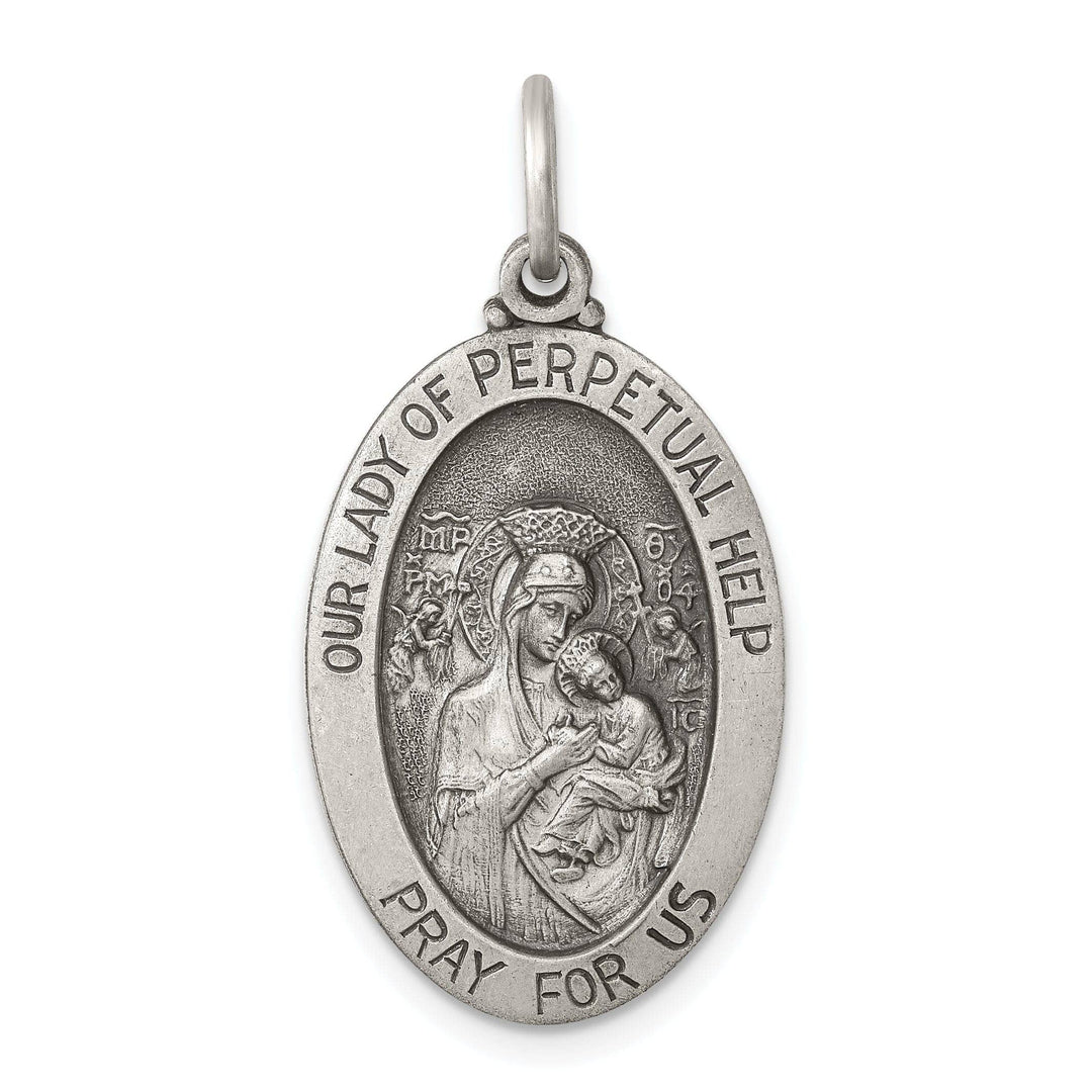 Sterling Silver Antiqued Our Lady of Perpetual Hel