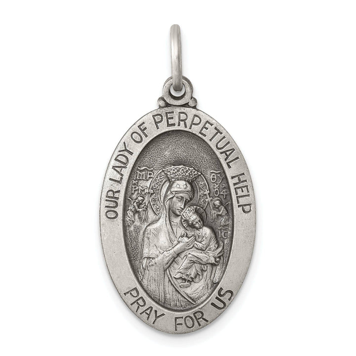 Sterling Silver Antiqued Our Lady of Perpetual Hel