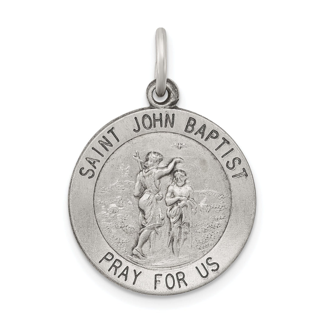 Silver Antiqued Saint John the Baptist Medal