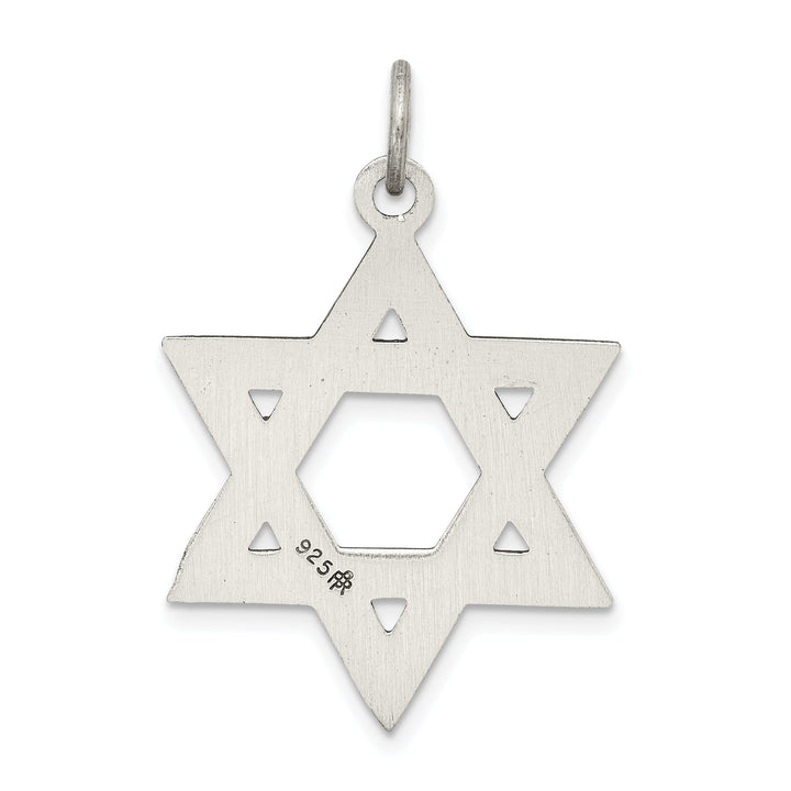 Silver Antiqued Star of David Charm Pendant