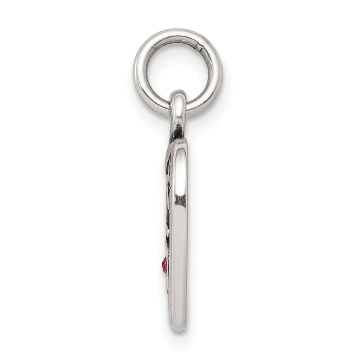 Sterling Silver Pink C.Z Sweet 16 Heart Charm