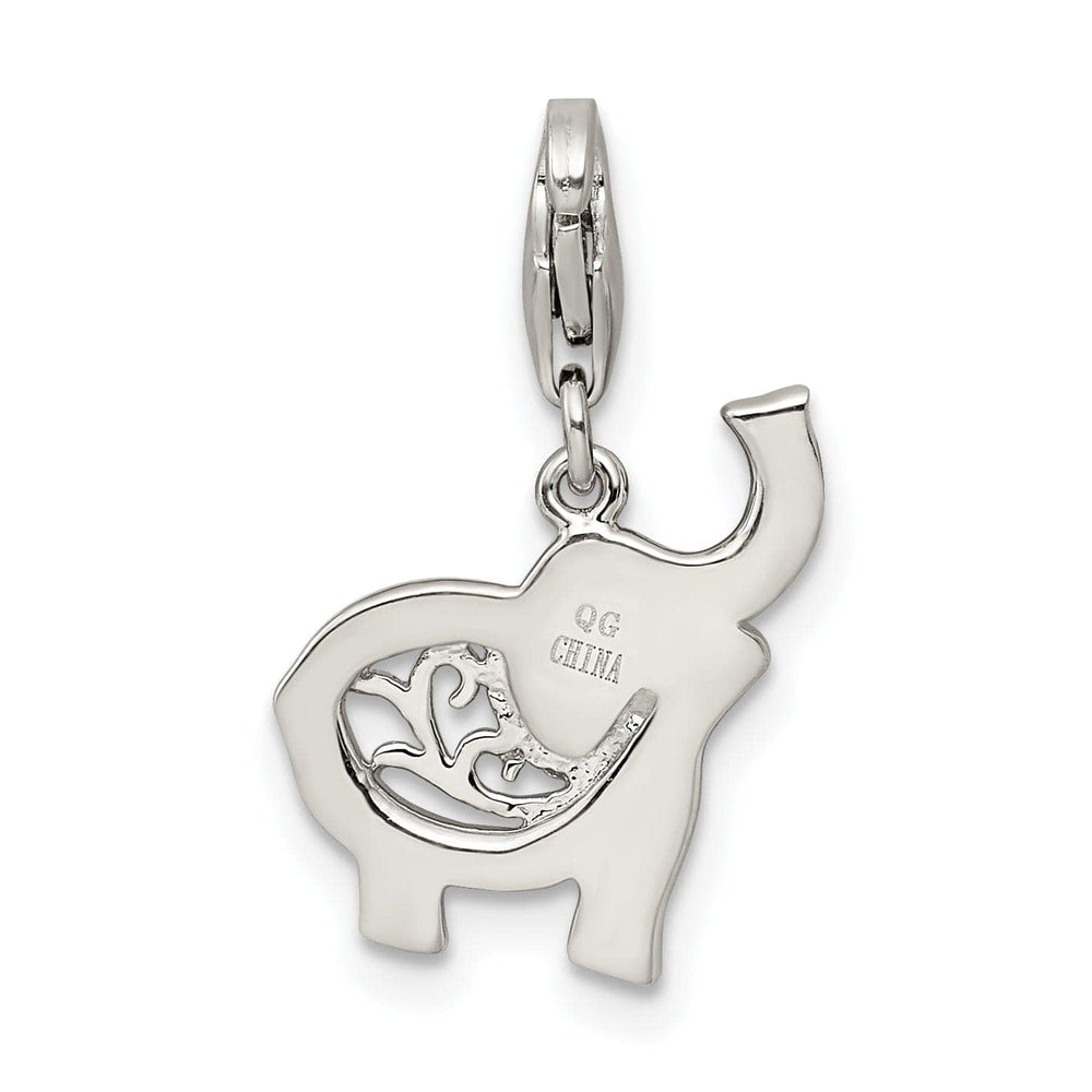 Sterling Silver Blue Enameled Elephant Charm