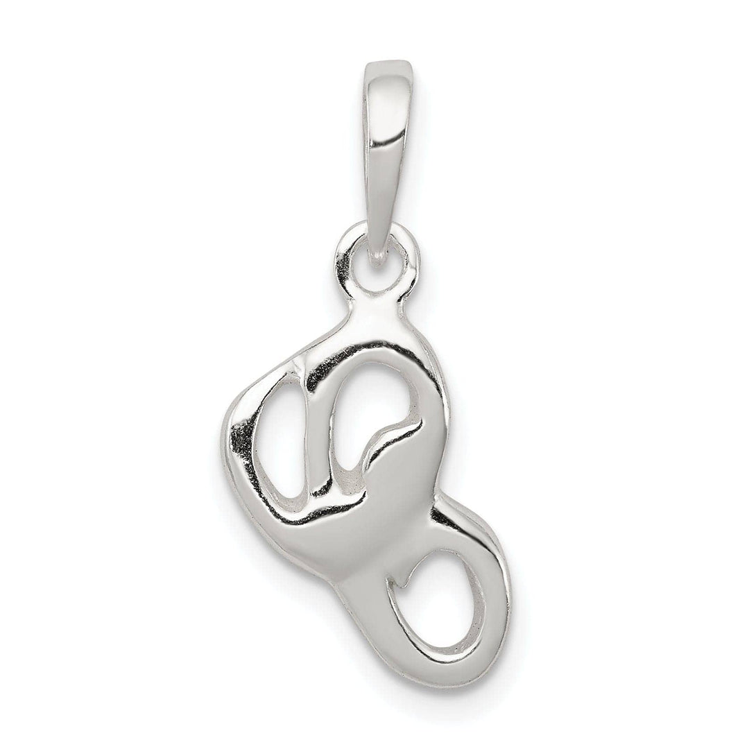 Sterling Silver Polished Initial C Pendant