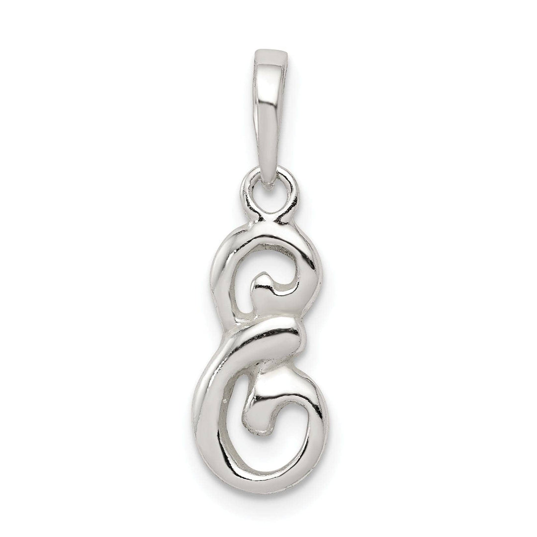 Sterling Silver Polished Initial E Pendant