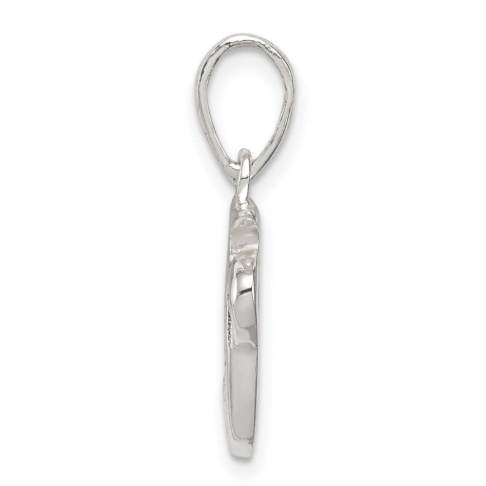 Sterling Silver Polished Initial F Pendant