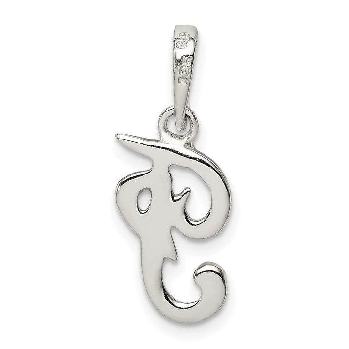 Sterling Silver Polished Initial F Pendant