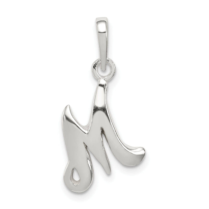 Sterling Silver Polished Initial M Pendant