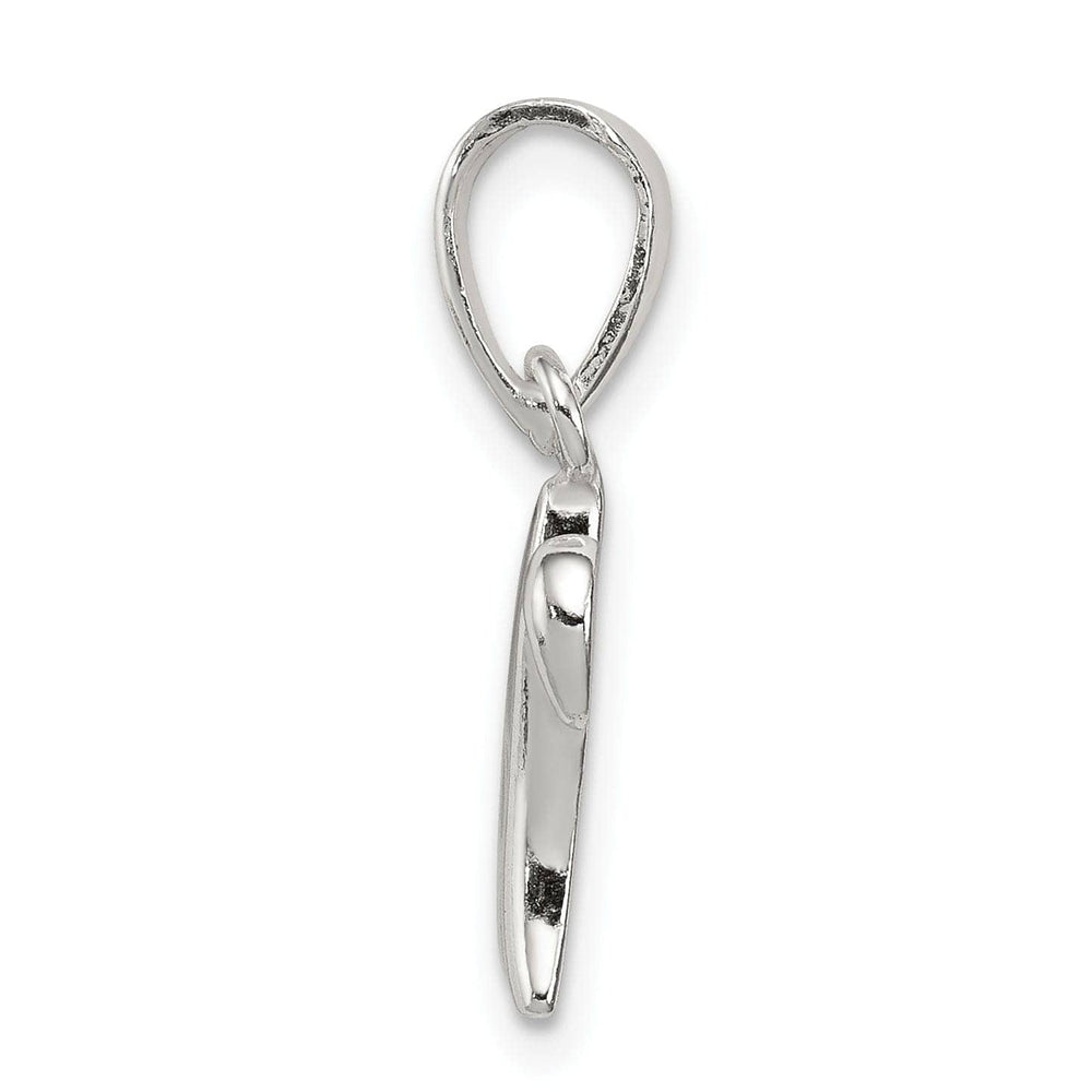 Sterling Silver Polished Initial W Pendant