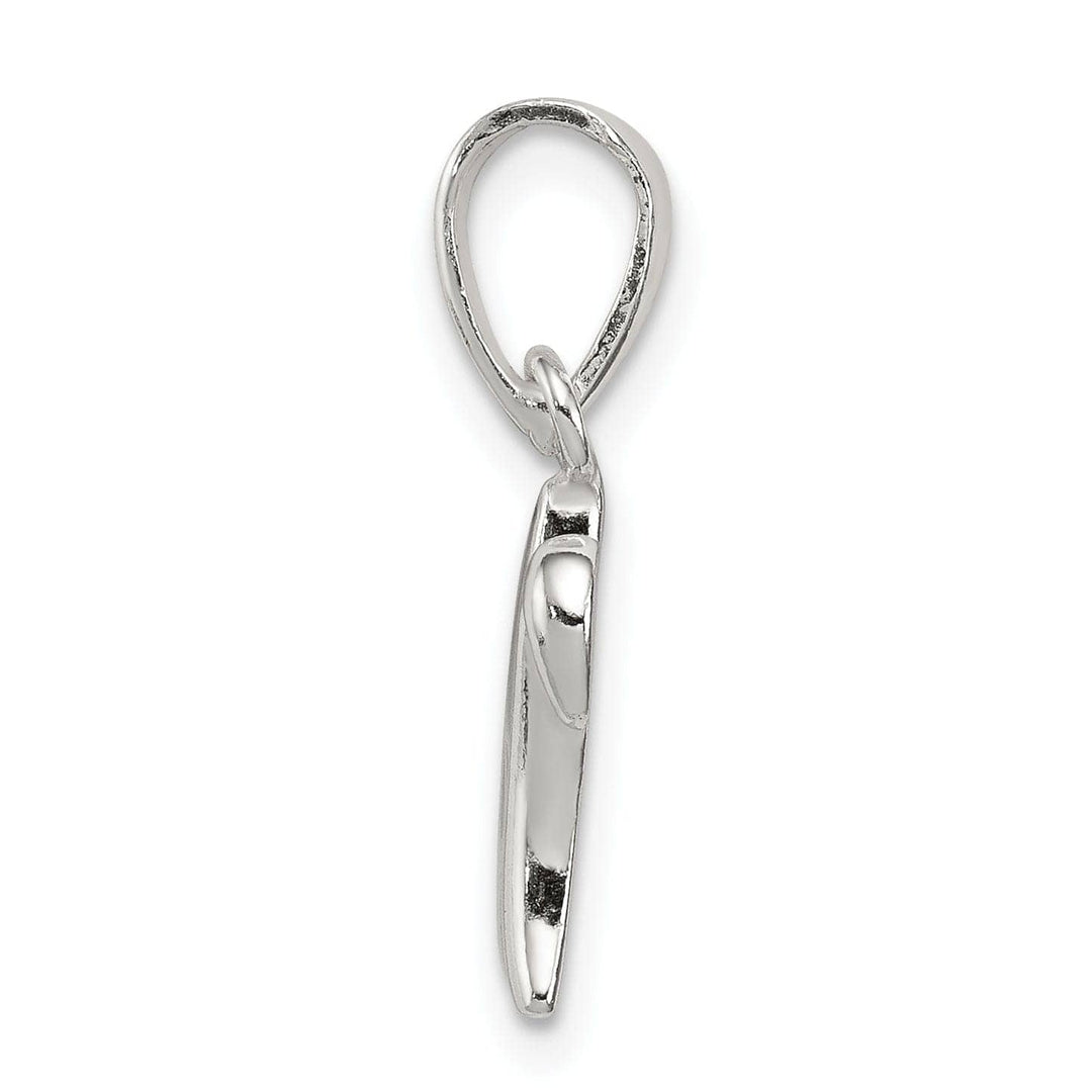 Sterling Silver Polished Initial W Pendant