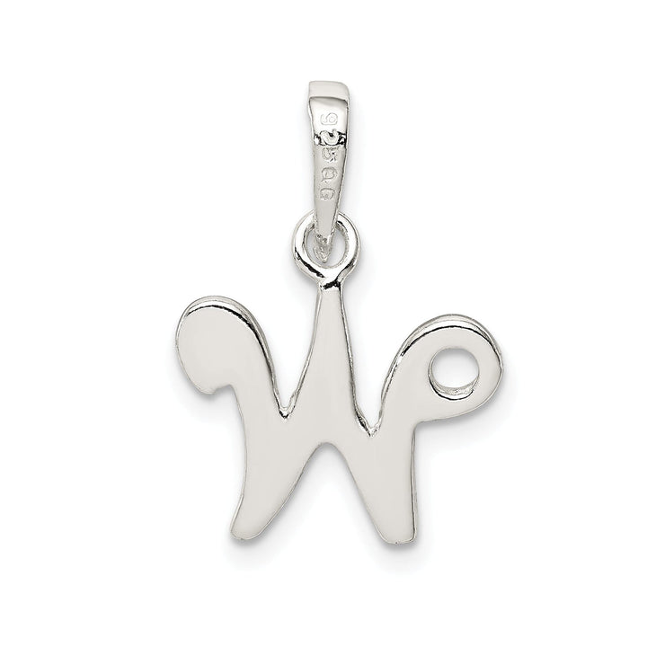 Sterling Silver Polished Initial W Pendant