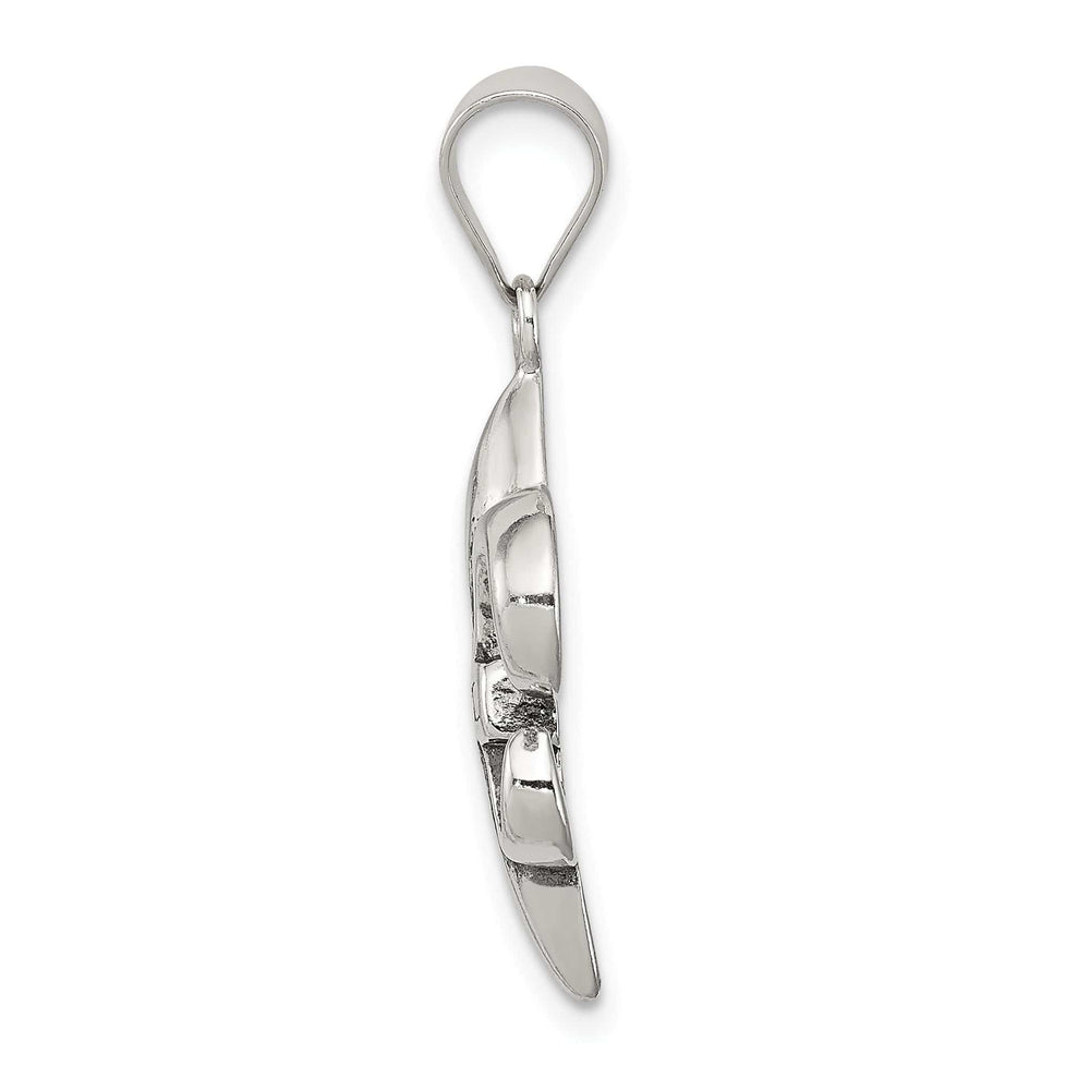 Silver Polished Antiqued Fleur De lis Charm